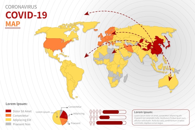 Free Vector coronavirus map concept