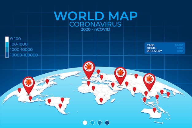 Free Vector coronavirus map concept