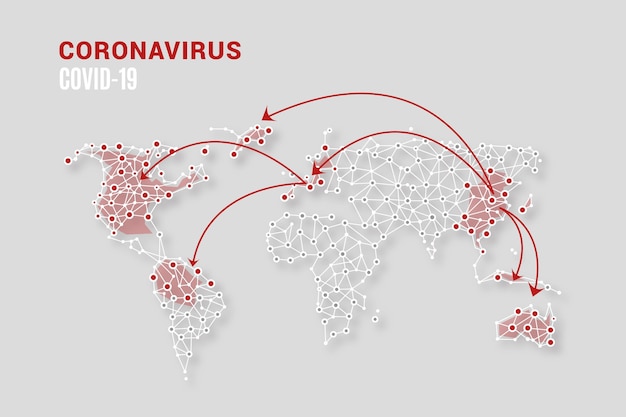 Free Vector coronavirus map concept