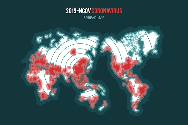 Free Vector coronavirus map spreading