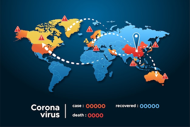 Free Vector coronavirus map