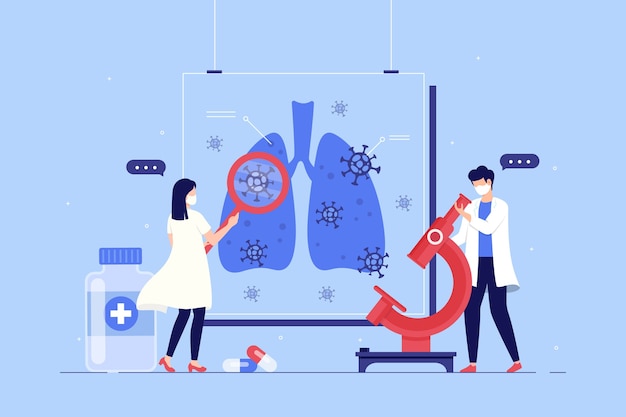 Coronavirus pneumonia concept