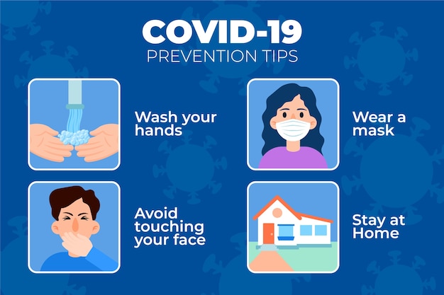 Coronavirus prevention tips illustration