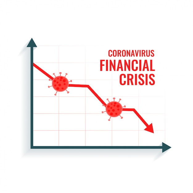 Free vector coronavirus scare global market downfall crisis background