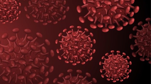 Coronavirus structure red background