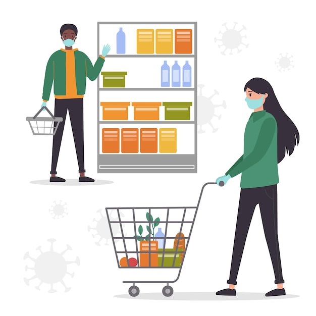 Free Vector coronavirus supermarket concept