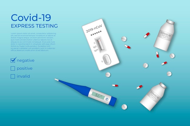 Coronavirus test kit background