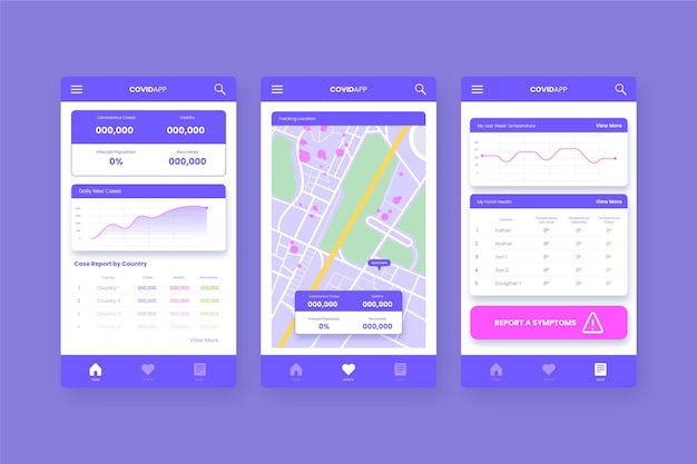 Free Vector coronavirus tracking location app - concept