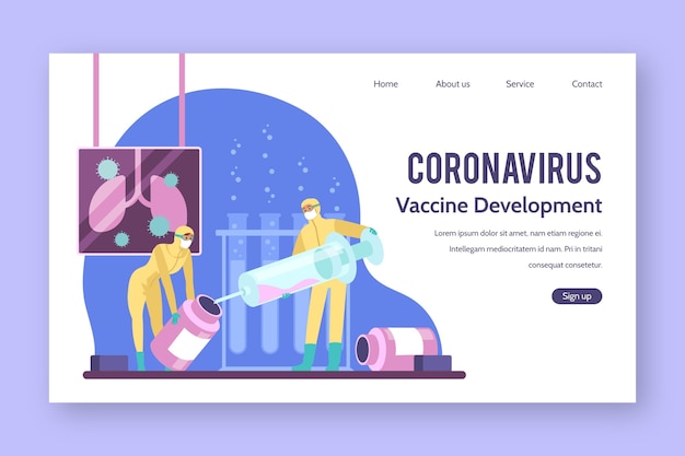 Free vector coronavirus vaccine development concept