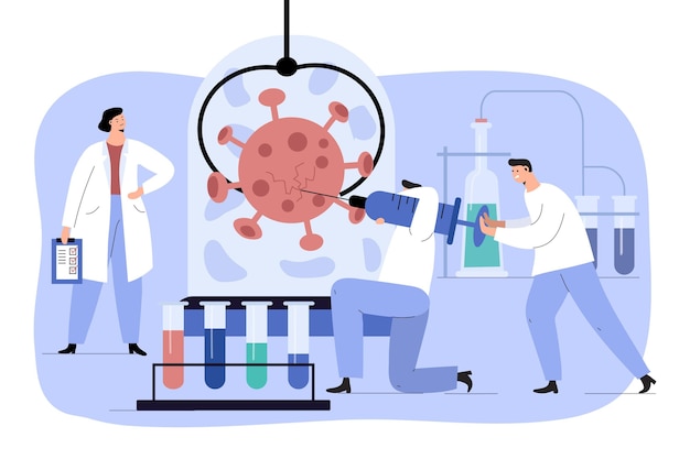 Free Vector coronavirus vaccine development concept