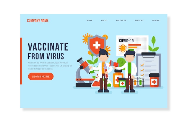 Coronavirus vaccine development landing page