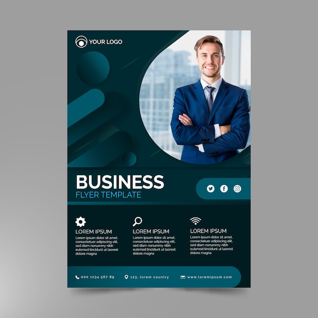 Free Vector corporate annual business report with photo