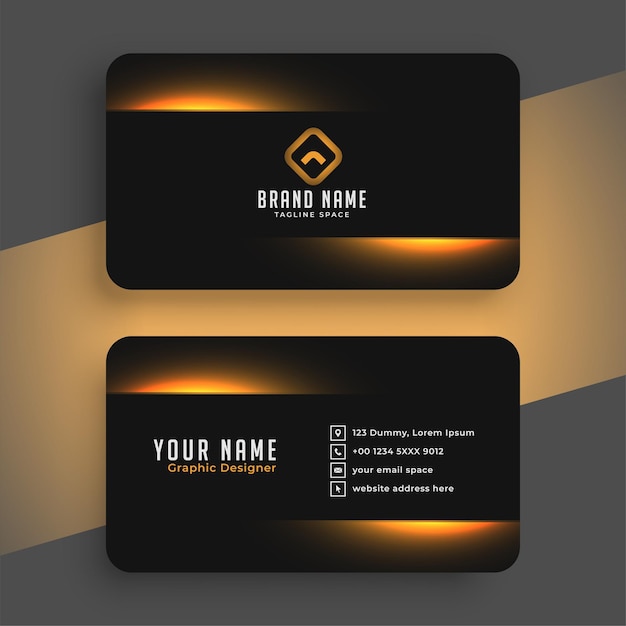 Free Vector corporate black and golden elegant business card template vector