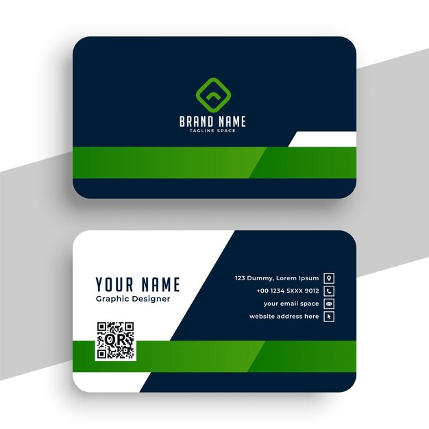 Corporate blue and green elegant business card template