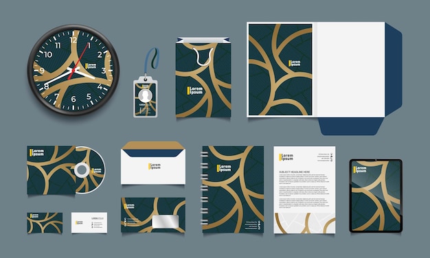 Corporate Brand Identity Mockup set with digital elements