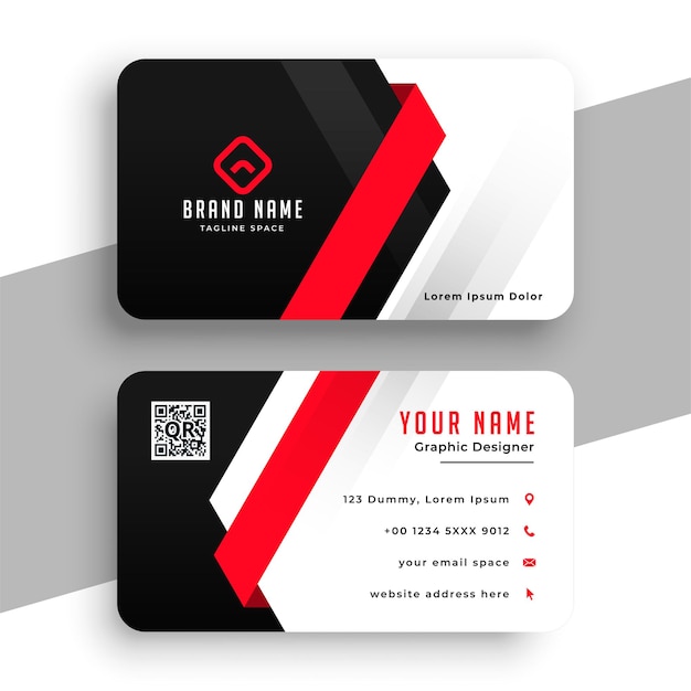 Corporate business card in red theme