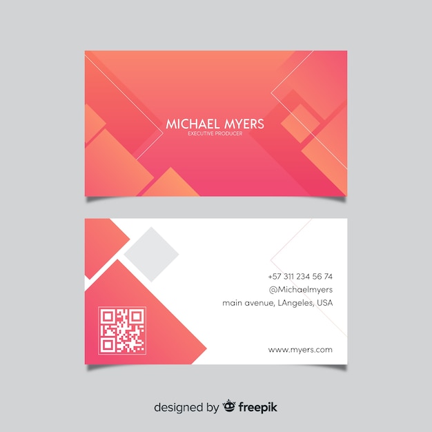 Corporate business card template, front and back design