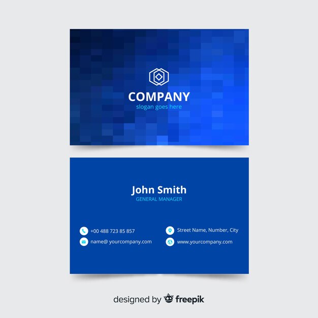 Corporate business card template, front and back design