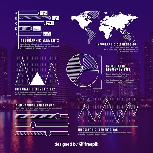 Free Vector corporate business infographic template, composition of infographic elements