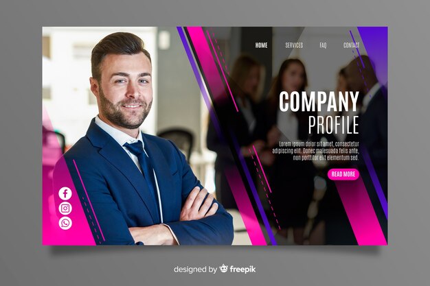 Corporate business landing page