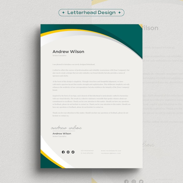 Free Vector corporate business letterhead design template