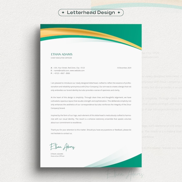 Free Vector corporate business letterhead design template