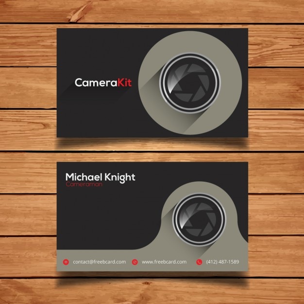 Free vector corporate card template for photography