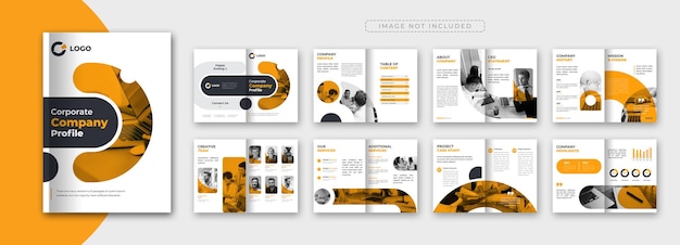 Free Vector corporate company profile brochure template design