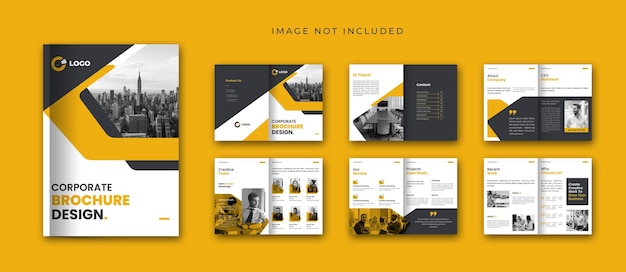 Free Vector corporate company profile brochure template design