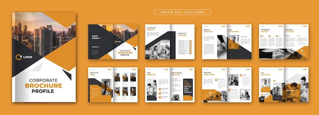 Free Vector corporate company profile brochure template design