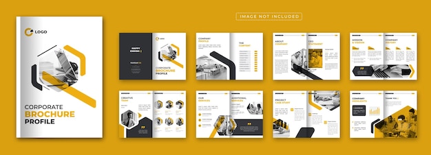 Free Vector corporate company profile brochure template design