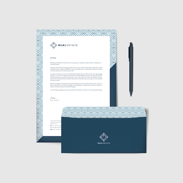 Free Vector corporate envelope and letter templates