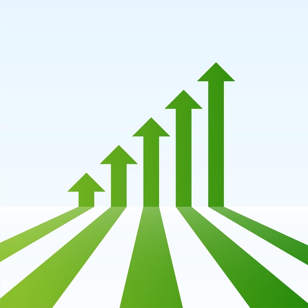 Free Vector corporate green business arrow showing upward trend