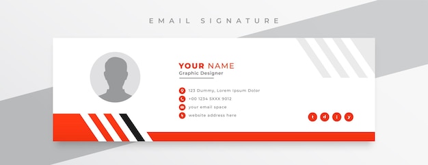 Free Vector corporate mail footer card template design in modern style