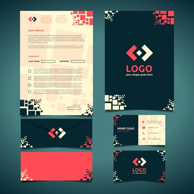 Free vector corporate stationery design