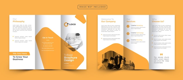 Free Vector corporate trifold brochure template design