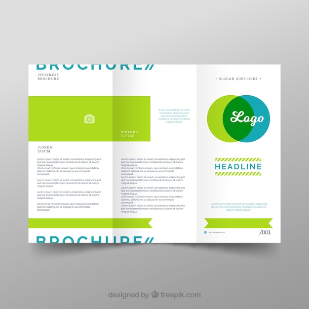 Corporate triptych template in flat design