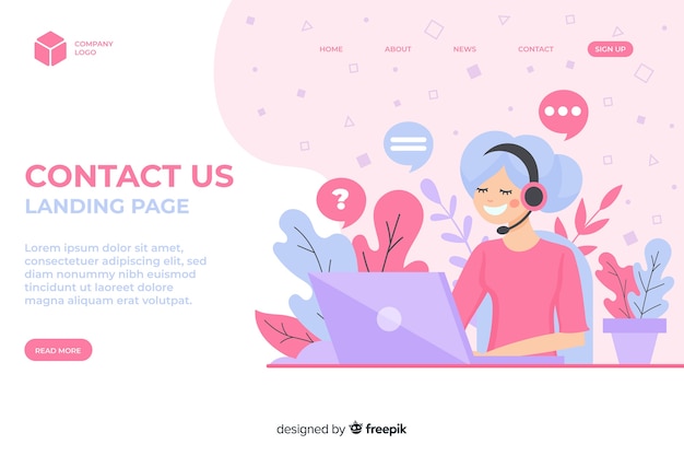 Corporate website landing page