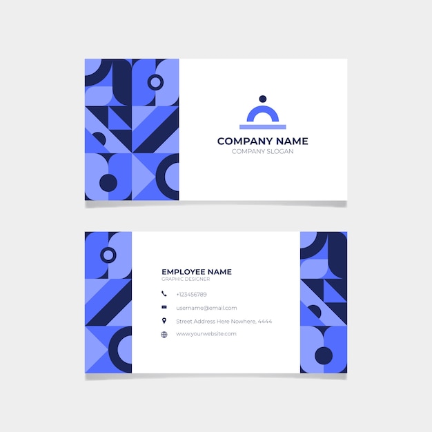 Free Vector corporative blue business card template