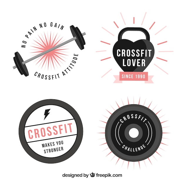 Free Vector corssfit sticker pack