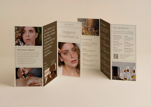 Free Vector cosmetic bifold brochure template design