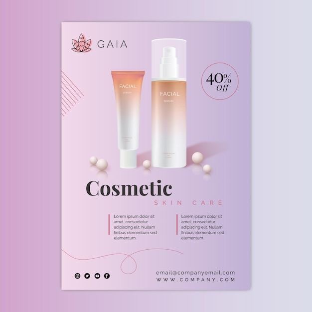 Cosmetic bottle flyer with photo