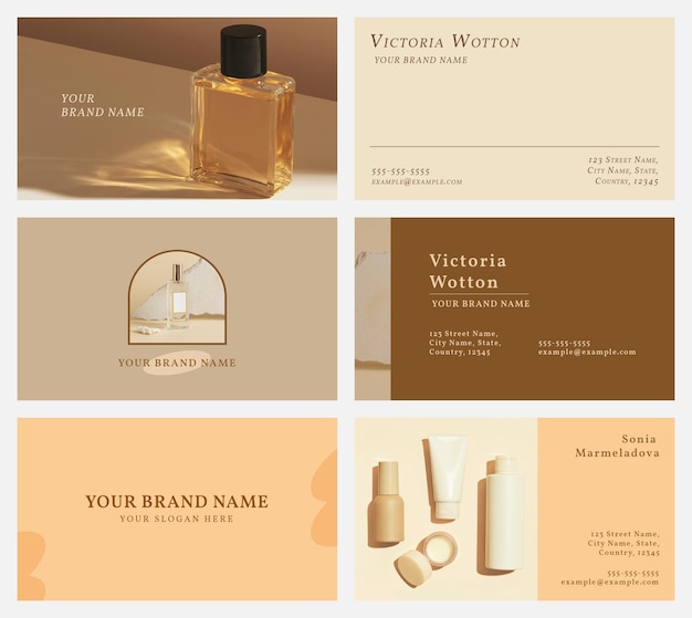 Free Vector cosmetic business card template vector set