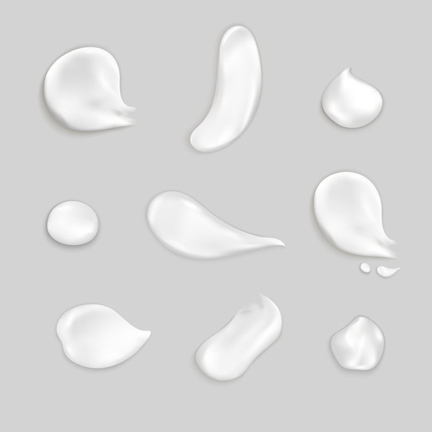 Cosmetic Cream Smears Realistic Icon Set