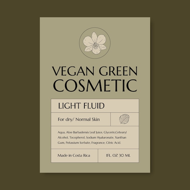 Free Vector cosmetic label template design