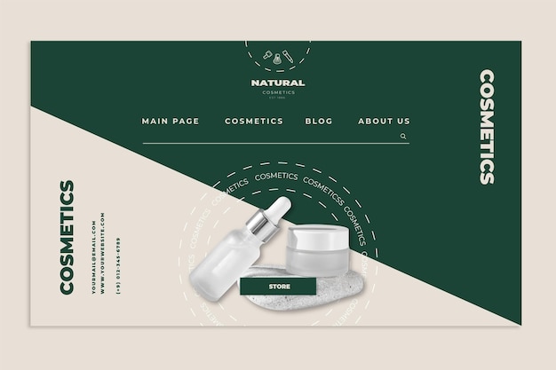 Cosmetic landing page