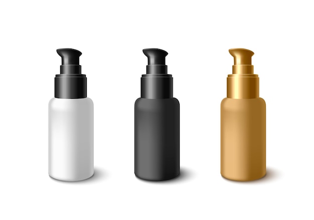 Free vector cosmetic pump bottles set