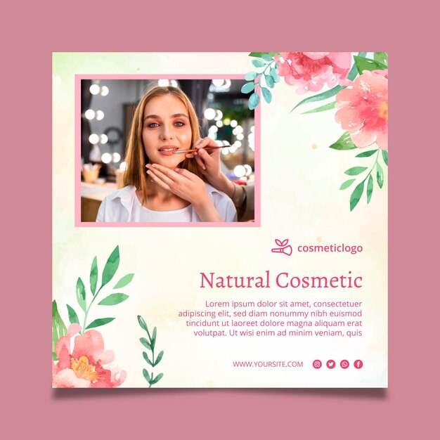 Cosmetic squared flyer template