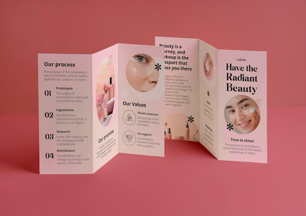 Free Vector cosmetic trifold  brochure design template