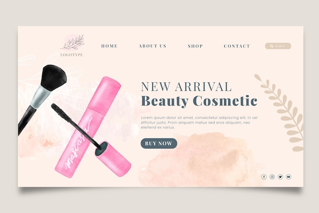 Cosmetics sale landing page template